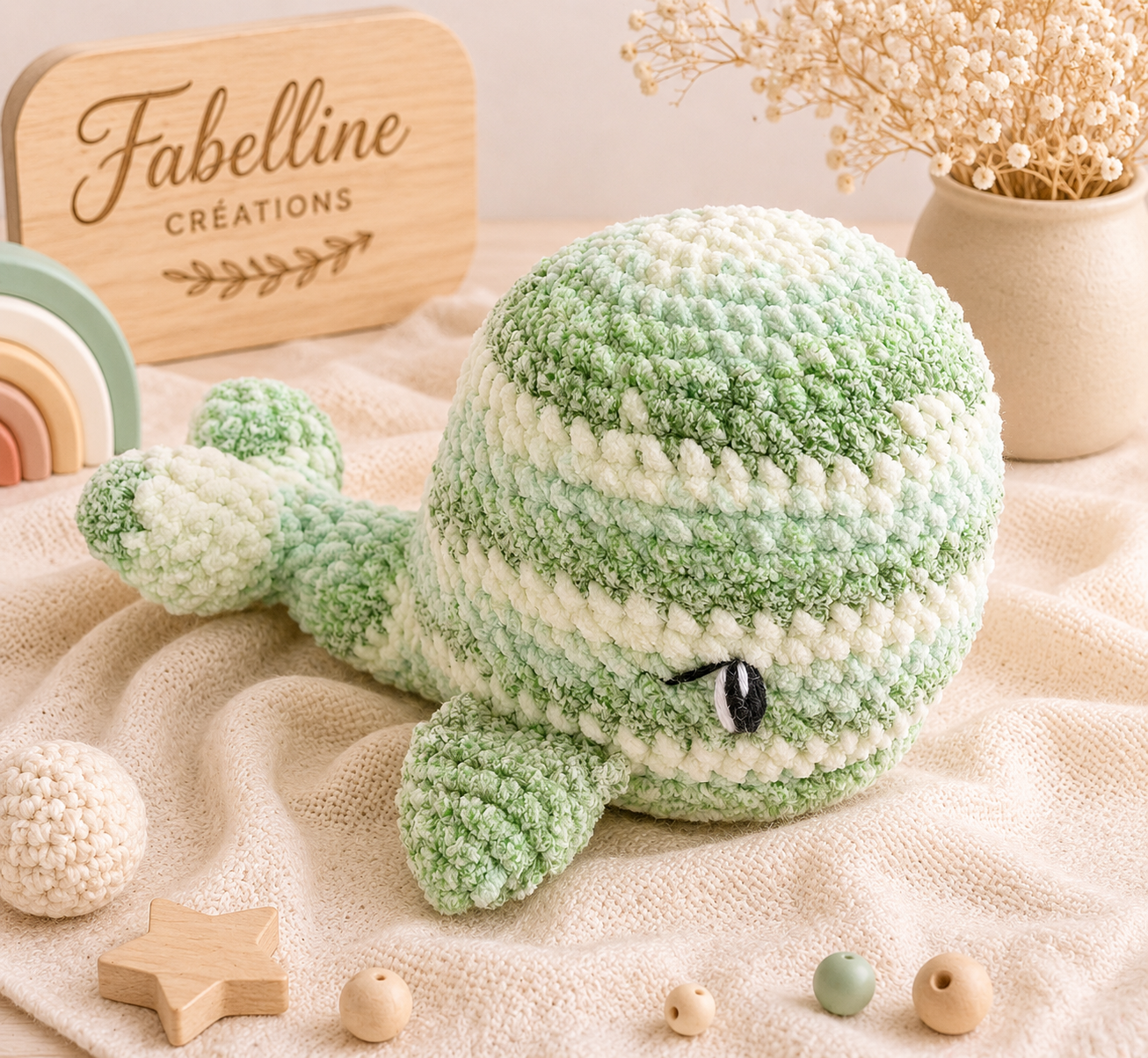 Doudou baleine au crochet fait main